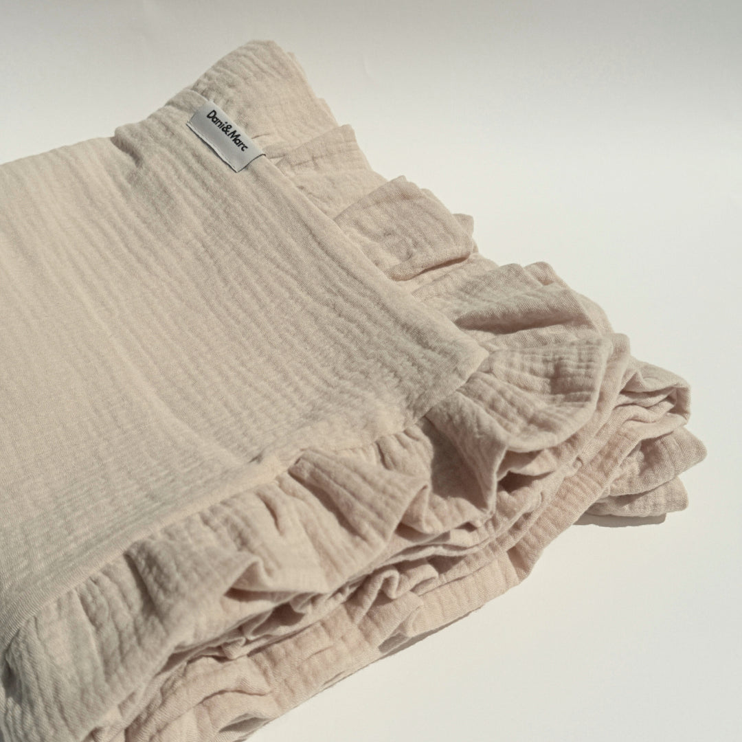 DANI&MARC muslino pledas vaikams, 100x130, smėlinė