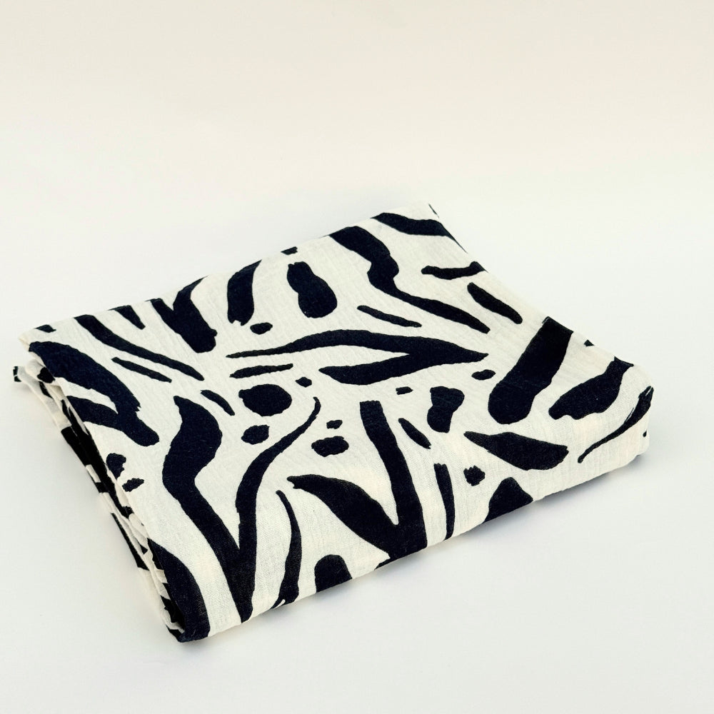 DANI&MARC muslino vystyklas, 100x100, juoda/balta