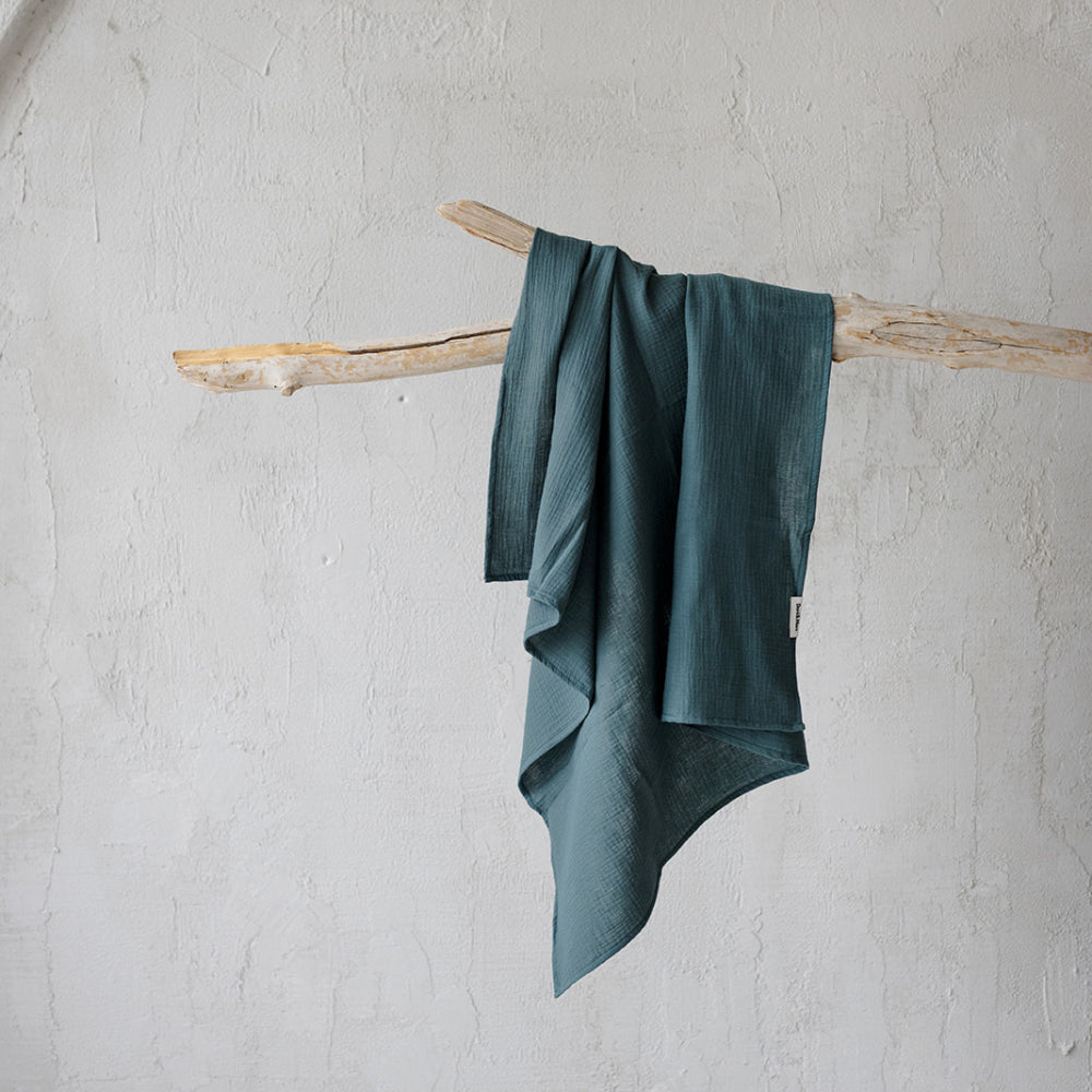 DANI&MARC muslino vystyklas, 100x100, balta/pauščiai