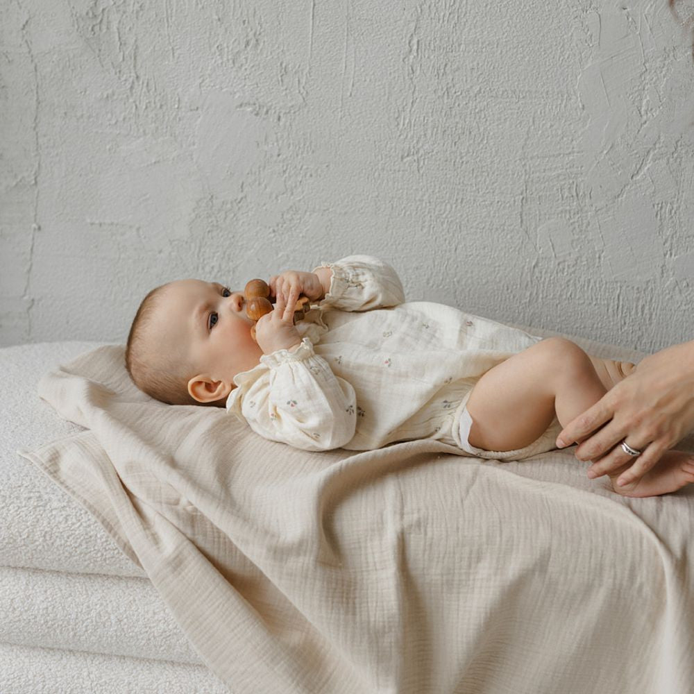 DANI&MARC muslino vystyklas, 100x100, smėlinė