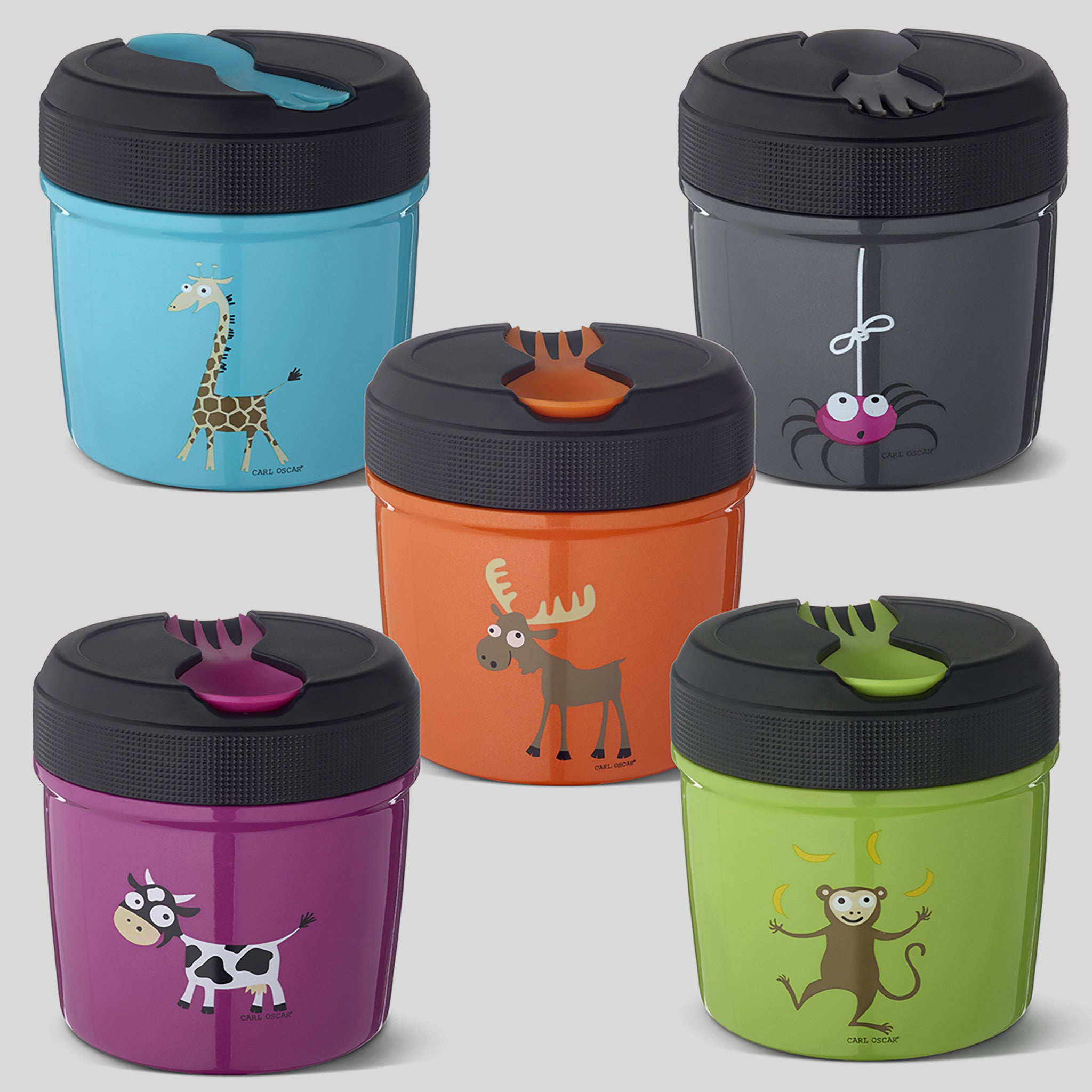 CARL OSCAR termosas maistui, MĖLYNA, ŽIRAFA, 500 ml.