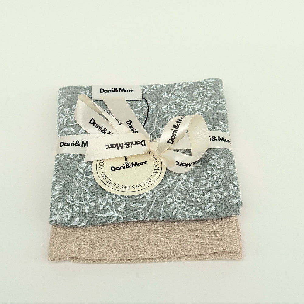 DANI&MARC muslino merliukai viengubi 30x30, 2 vnt.