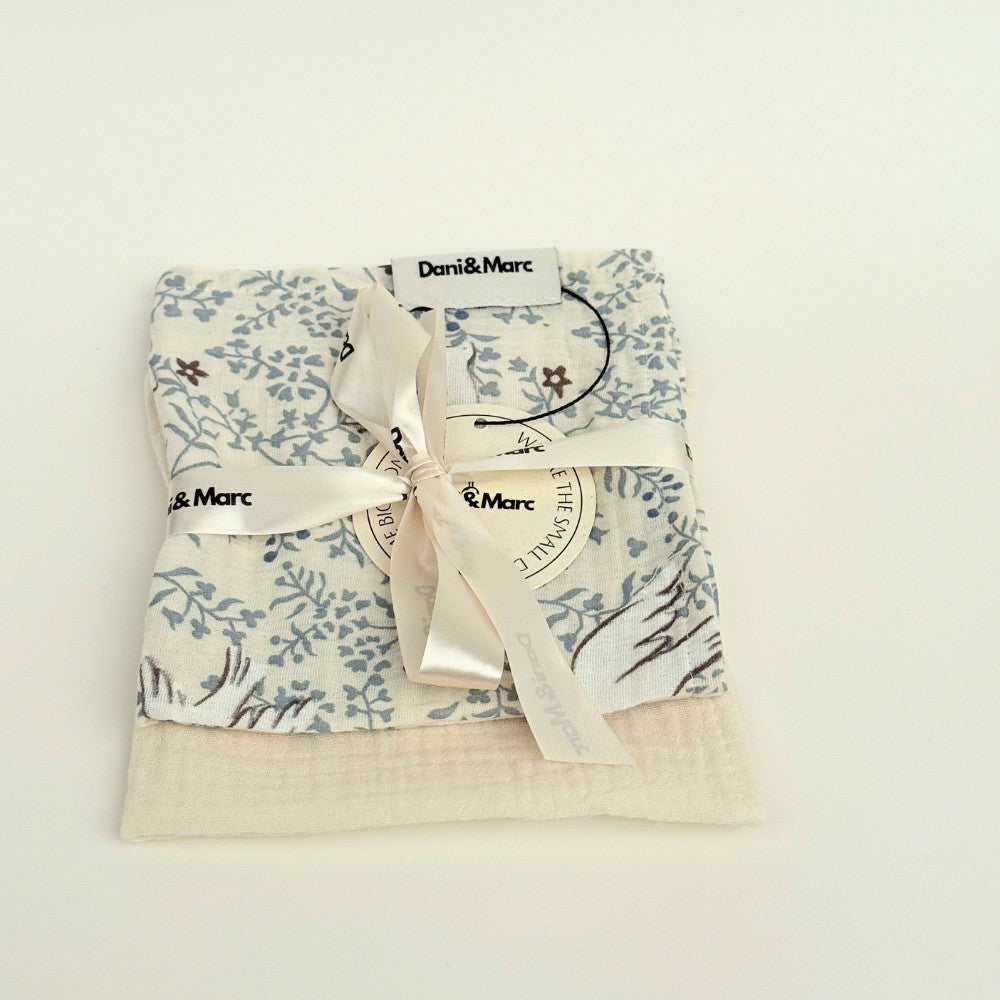 DANI&MARC muslino merliukai viengubi 30x30, 2 vnt.