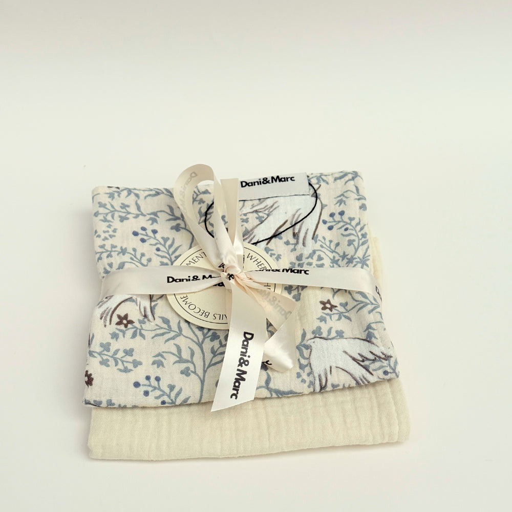 DANI&MARC muslino merliukai dvigubi 30x30, 2 vnt.