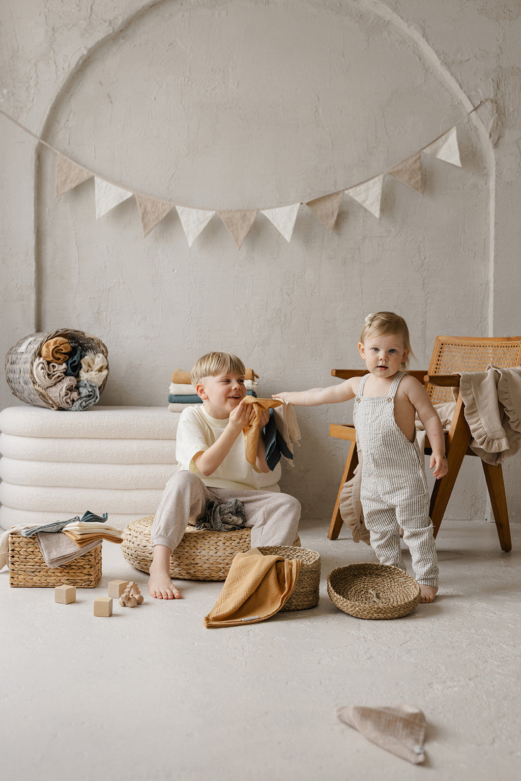 DANI&MARC muslino merliukai dvigubi 30x30, 2 vnt.