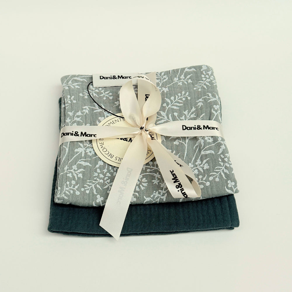 DANI&MARC muslino merliukai dvigubi 30x30, 2 vnt.