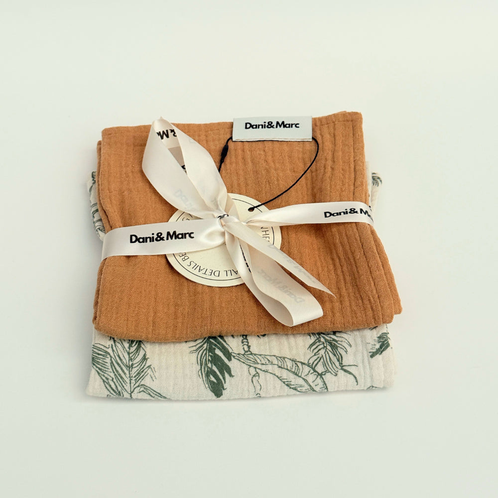 DANI&MARC muslino merliukai dvigubi 30x30, 2 vnt.