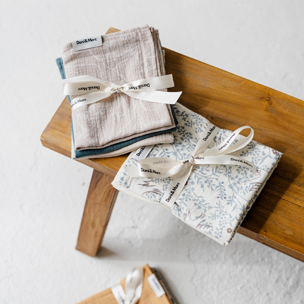 DANI&MARC muslino merliukai dvigubi 30x30, 2 vnt.