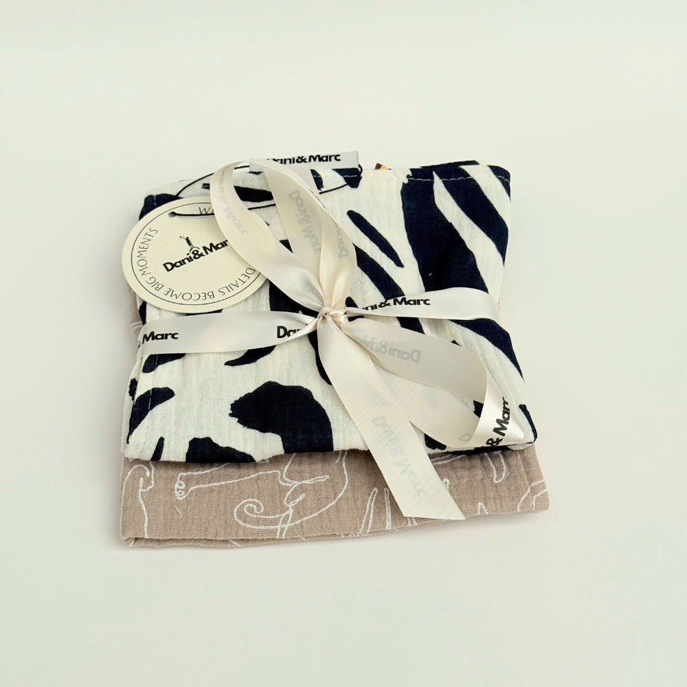 DANI&MARC muslino merliukai dvigubi 30x30, 2 vnt.