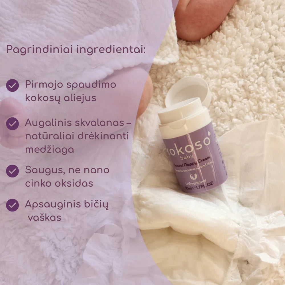KOKOSO BABY kremas nuo iššutimų kūdikiams, 50 ml