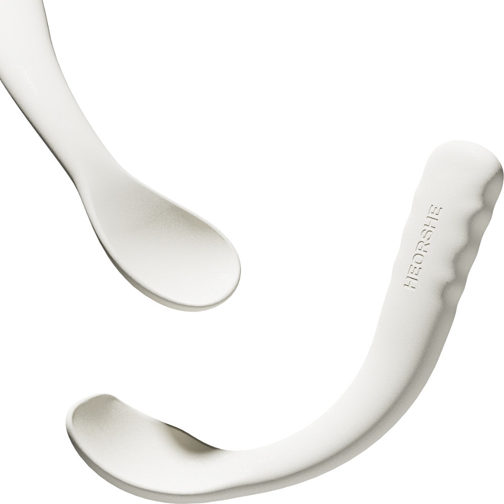 HEORSHE silikoniniai šaukšteliai kūdikiui, BALTA, 2 vnt.