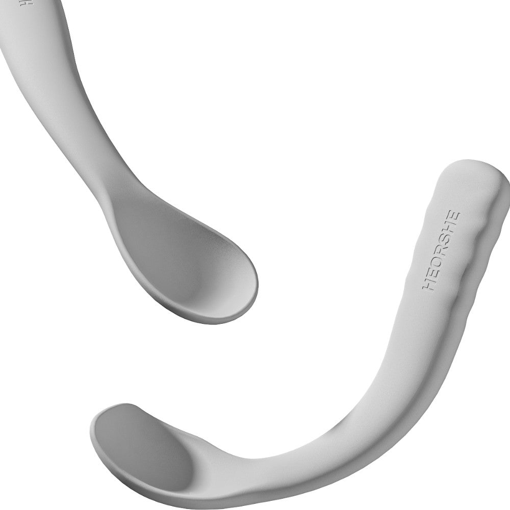 HEORSHE silikoniniai šaukšteliai kūdikiui, PILKA, 2 vnt.