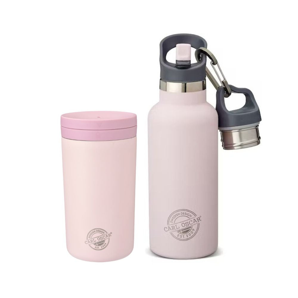 CARL OSCAR rožinis termo rinkinys – gertuvė + puodelis