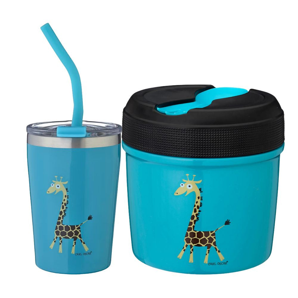 CARL OSCAR termo rinkinys ŽIRAFA – termosas 500 ml + puodelis