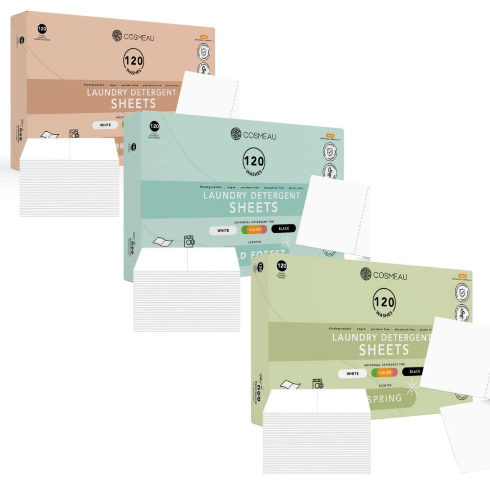 COSMEAU užburiančio kvapo skalbimo lapelių rinkinys (3vnt)