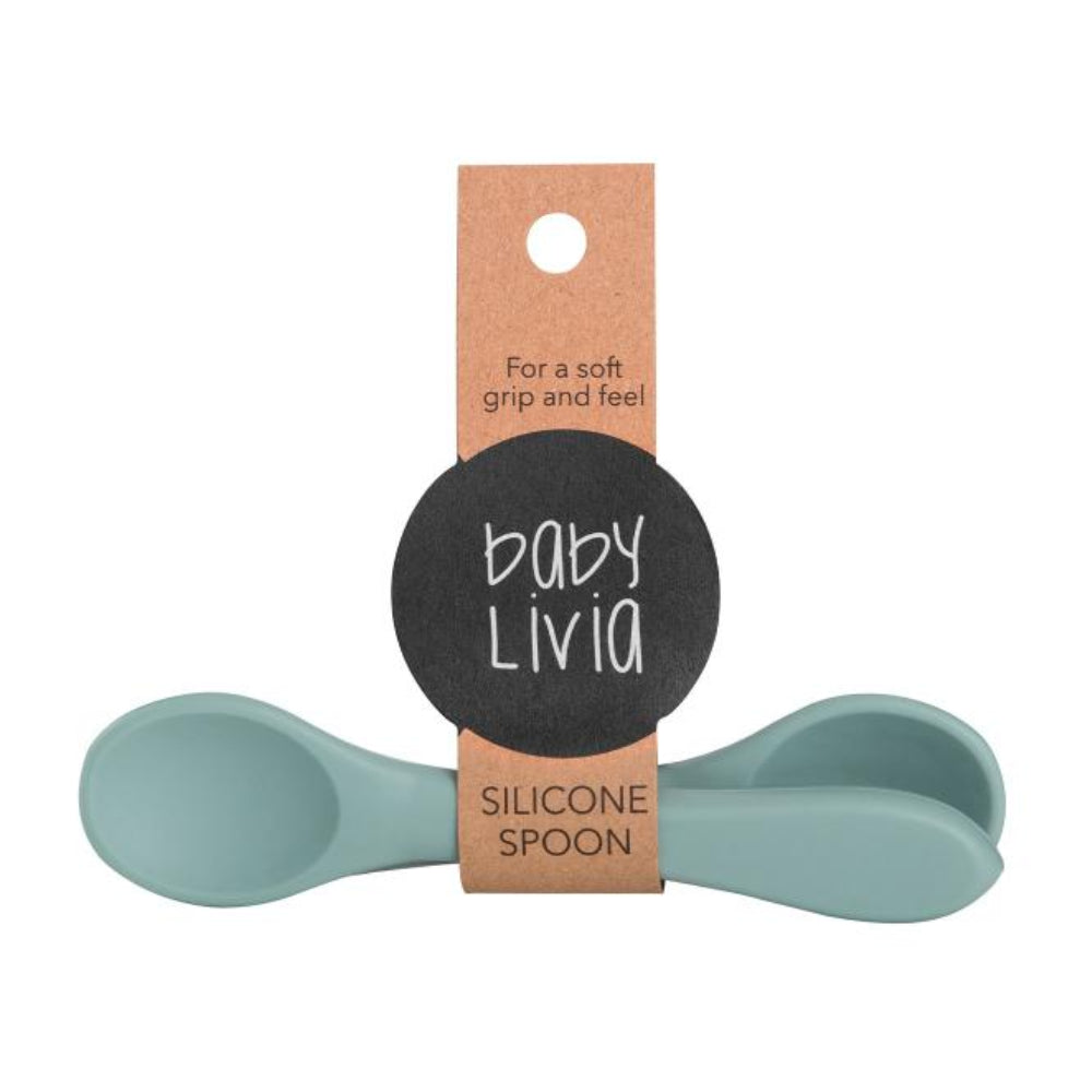 BABY LIVIA silikoninių šaukštelių rinkinys, BLUE SURF, 2vnt.