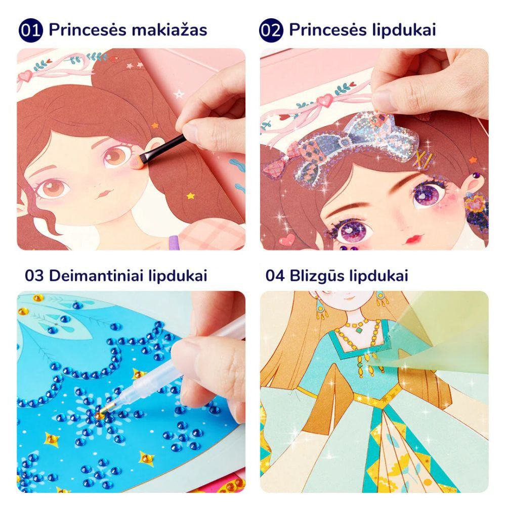 MIDEER 3in1 kūrybinių dirbtuvių rinkinys "Princesės fantazijų makiažas