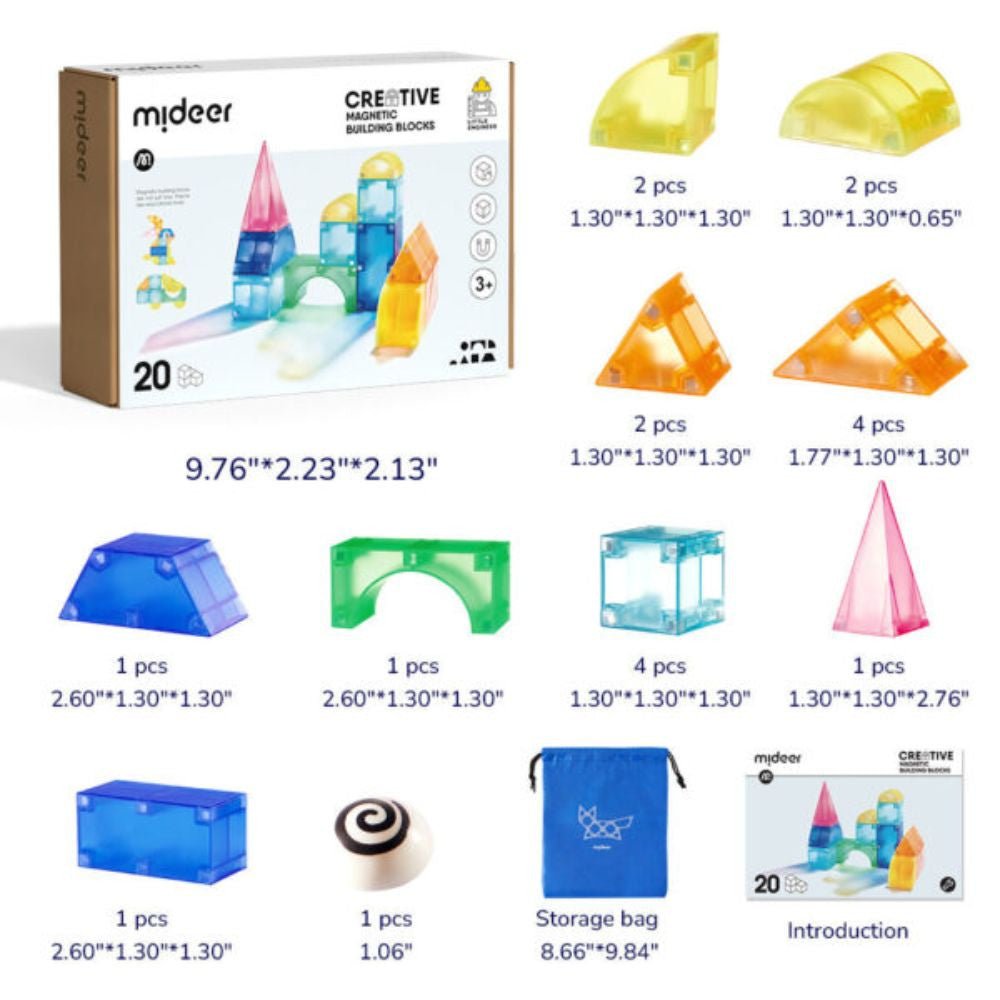 MIDEER magnetinis konstruktorius, 20 dalių