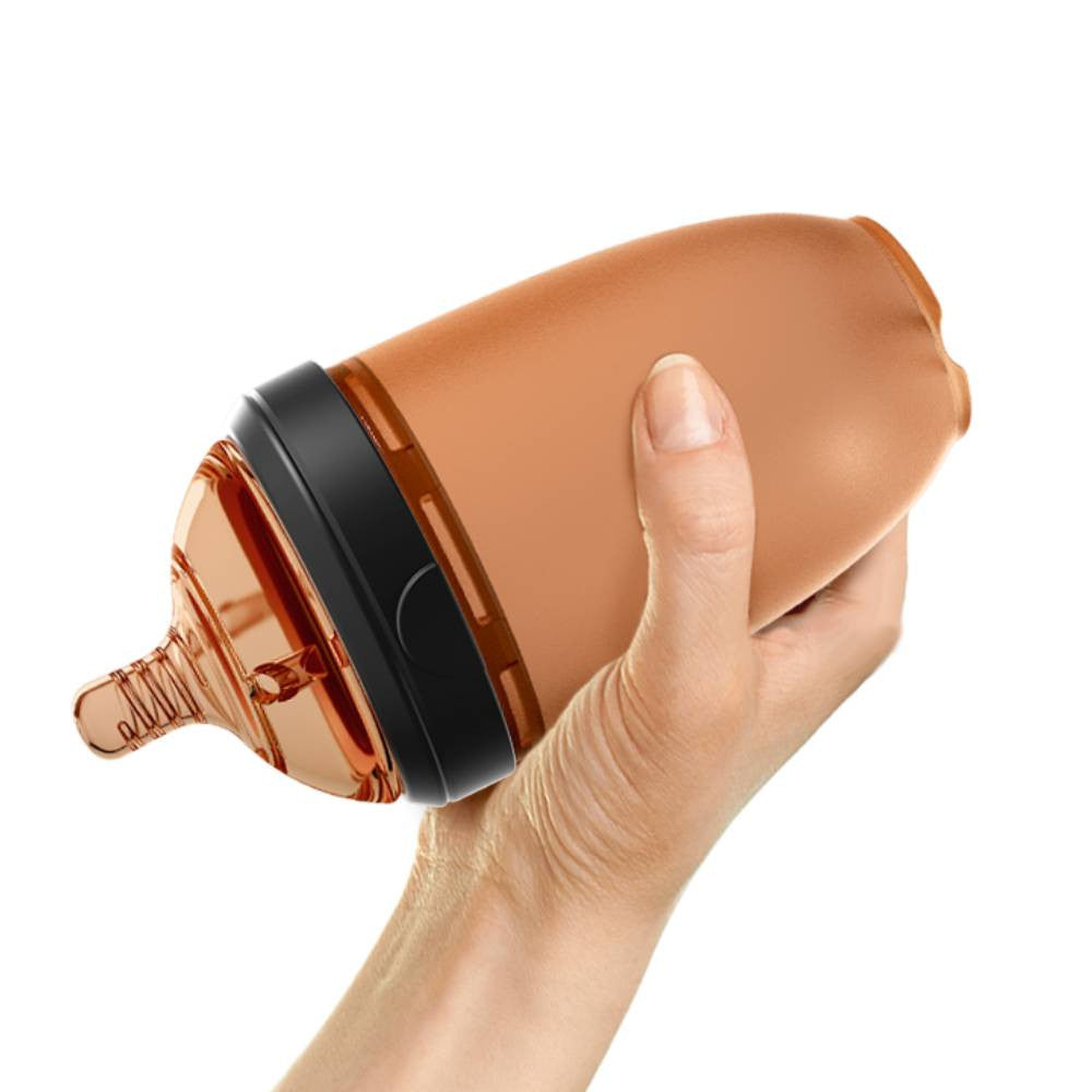 HEORSHE silikoninis buteliukas kūdikiui, 240 ml. BALTAS