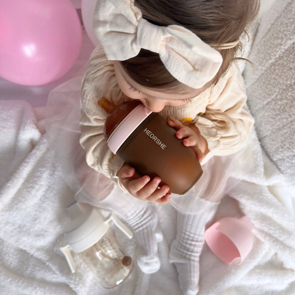 HEORSHE Ultra Wide Neck buteliukas 240 ml., 6+ mėn., ROŽINĖ