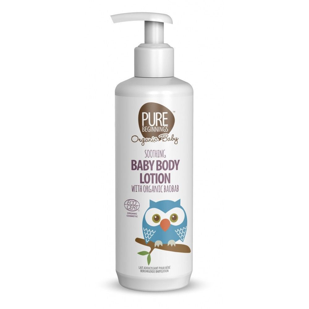 PURE BEGINNINGS raminantis organiškas losjonas kūdikiams su baobabo ekstraktu, 250 ml