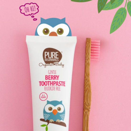 PURE BEGINNINGS dantų pasta vaikams be fluoro, UOGŲ SKONIO, 0-3 m.
