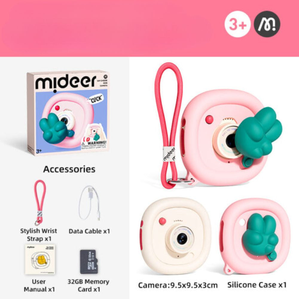 MIDEER vaikiška kamera, PINK/GREEN