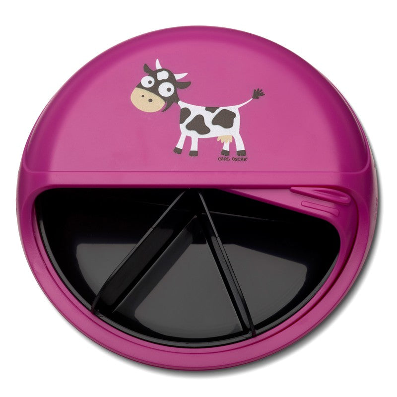 CARL OSCAR besisukanti užkandžių dėžutė, BENTO DISC, KARVĖ, 18 cm.