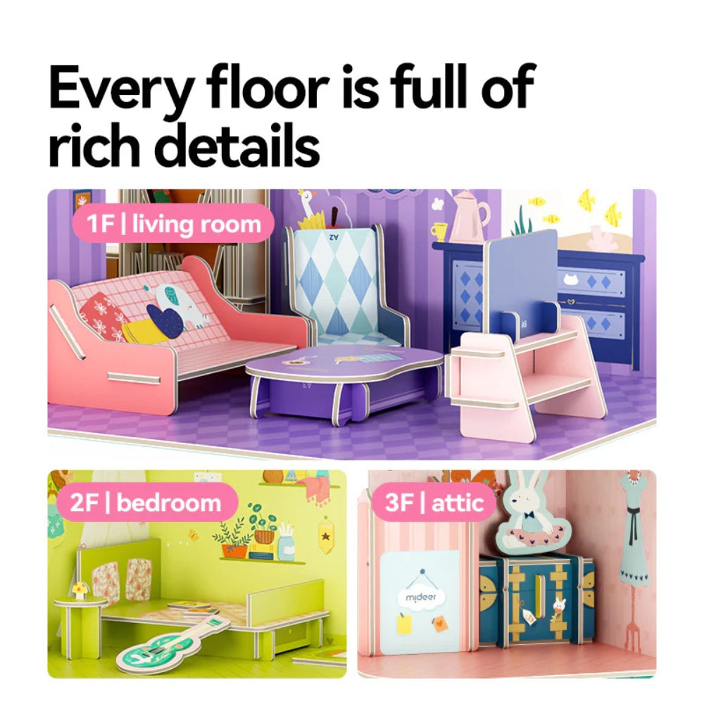 Mideer 3D DĖLIONĖ / DIY LĖLIŲ NAMAS