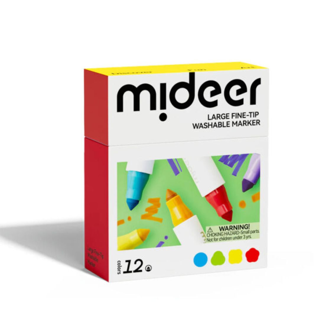 MIDEER nuplaunami markeriai flomasteriai, 12 Spalvų