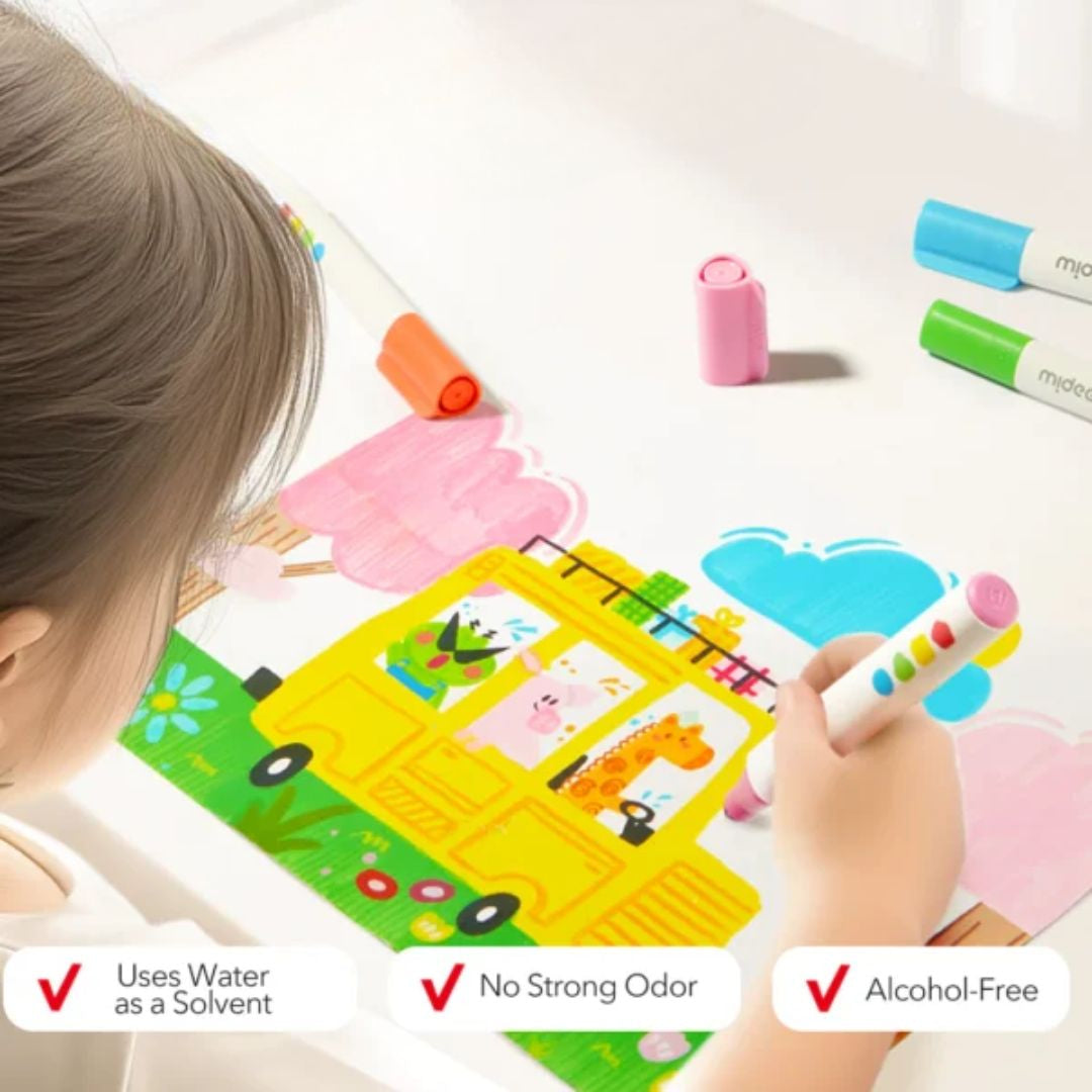 MIDEER nuplaunami markeriai flomasteriai, 12 Spalvų